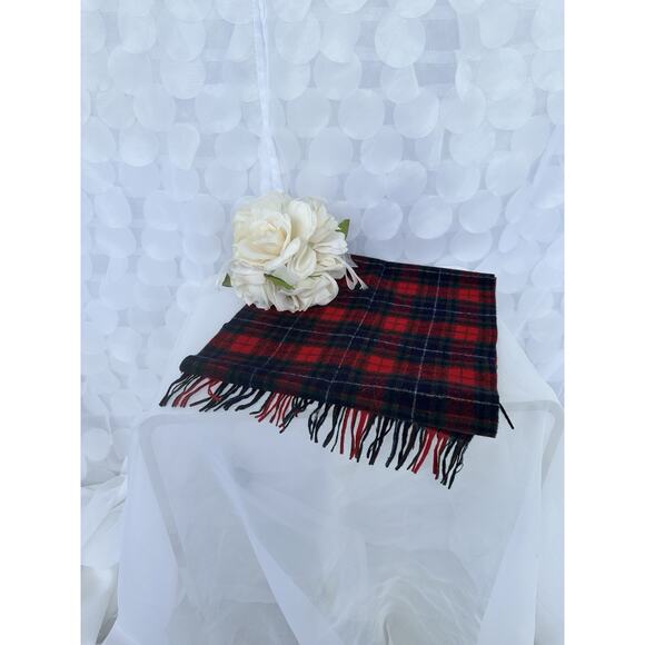 Vintage Pendelton 100% Wool Scarf Red Multi Tartan Plaid Men Women Holiday - Picture 1 of 3